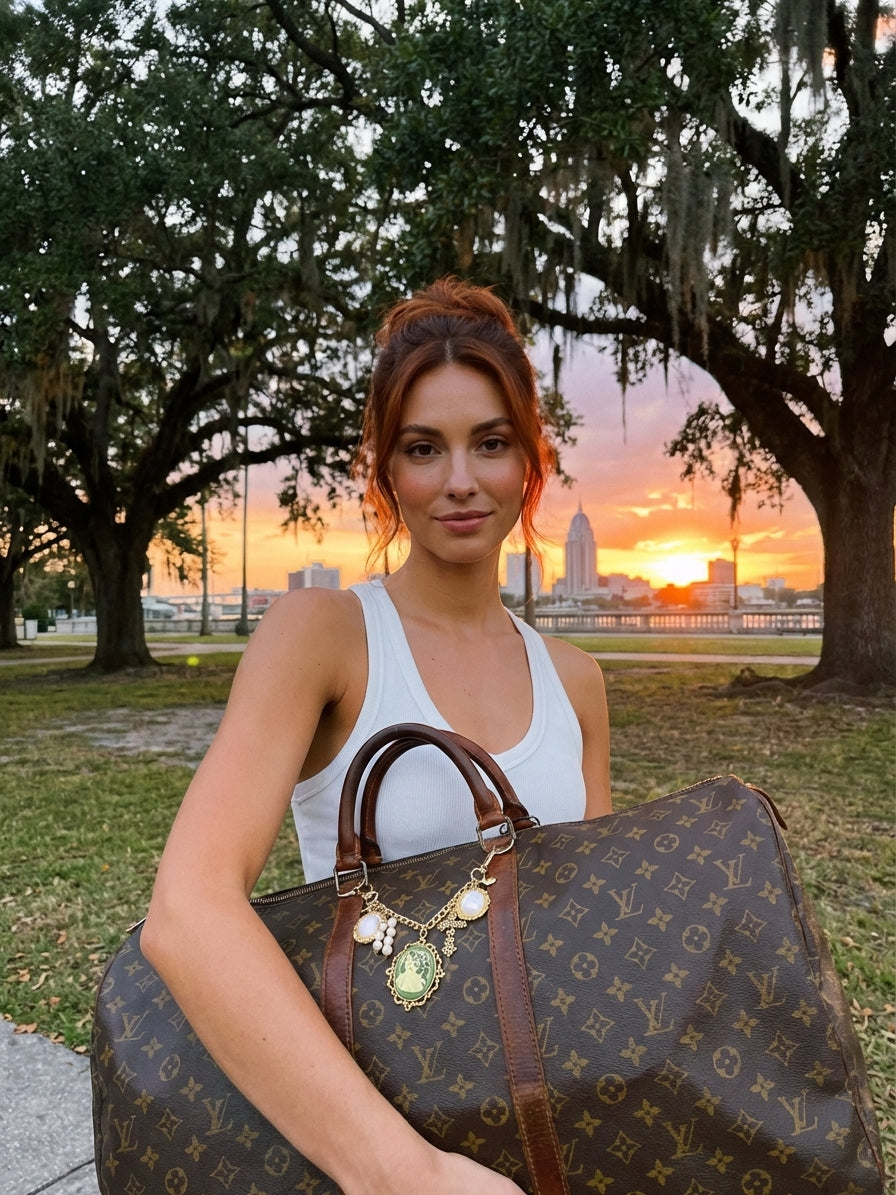 AI Editorial - OOAK VINTAGE LV UPCYLED LARGE DUFFLE BAG