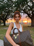 AI Editorial - OOAK VINTAGE LV UPCYLED LARGE DUFFLE BAG