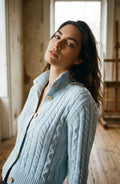 AI Editorial - FREE PEOPLE CABLE COLLAR CARDI