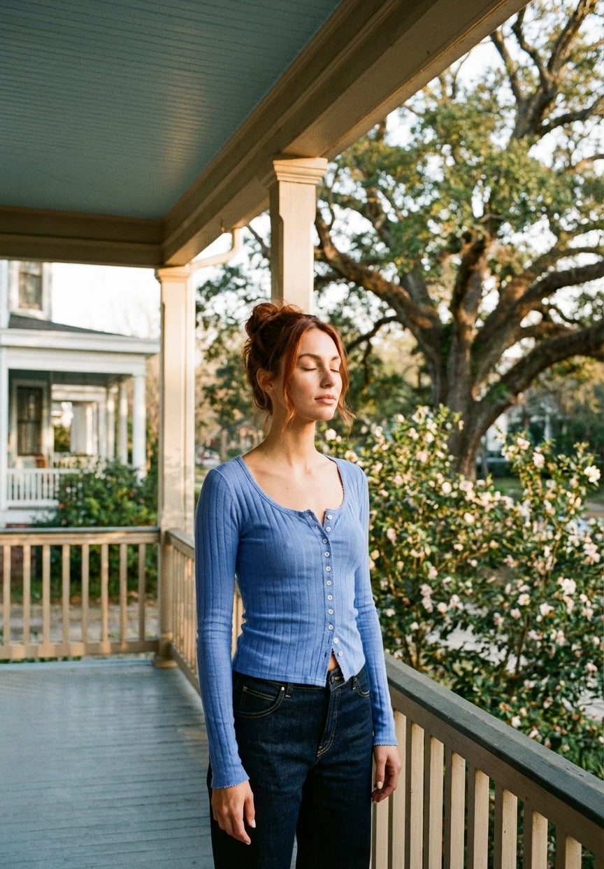 AI Editorial - FREE PEOPLE END GAME POINTELLE CARDI