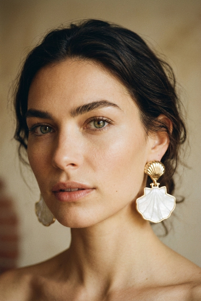 AI Editorial - Sealife Shell Drop Earrings