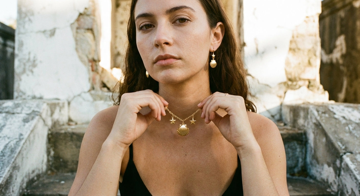 AI Editorial - Sealife Charms Cord Necklace