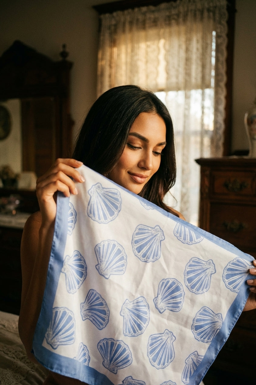 AI Editorial - Sealife Seashells Bandana Scarf