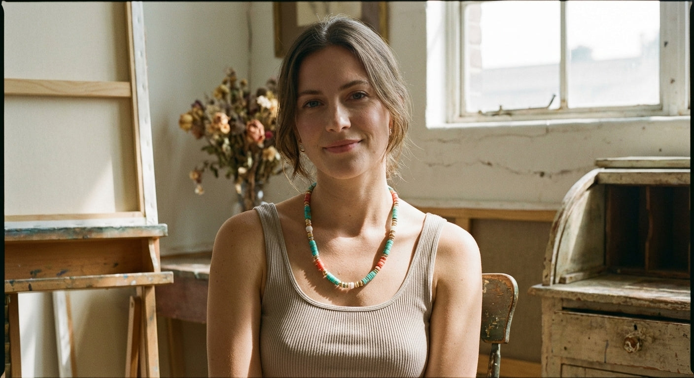 AI Editorial - Multi Bead Pattern Necklace