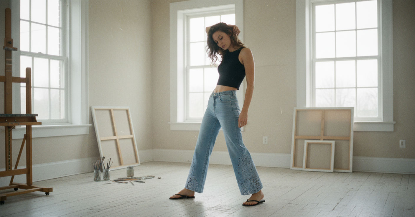 AI Editorial - Paris High Rise Straight Jeans