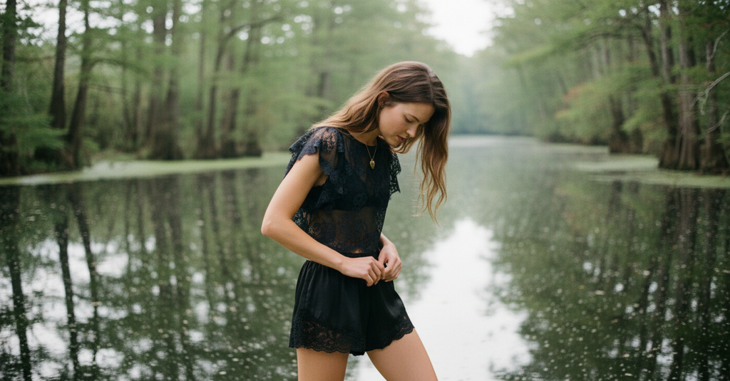 AI Editorial - Free People Meet Me In The Middle Tap Short
