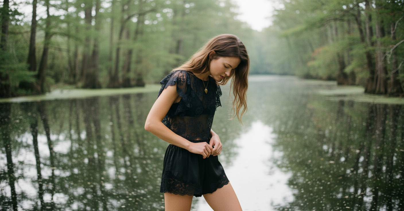 AI Editorial - Free People Meet Me In The Middle Tap Short