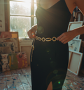 AI Editorial - Mixed Metallic Oval Chain Belt