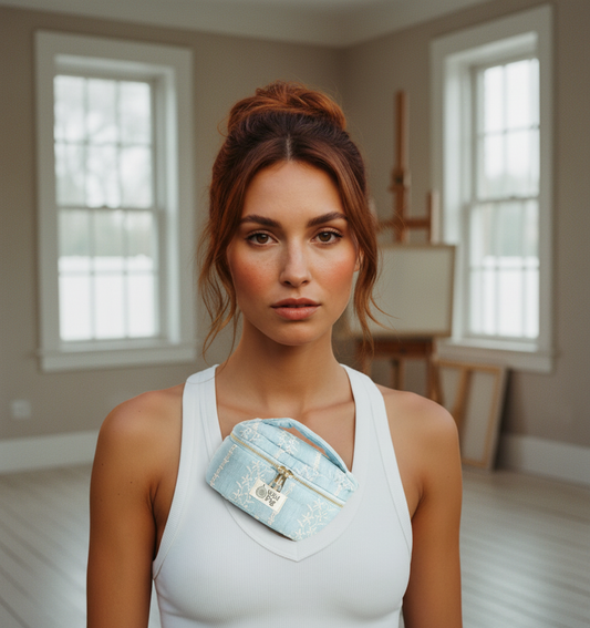 AI Editorial - Flower Print Makeup Case Cosmetic Bag