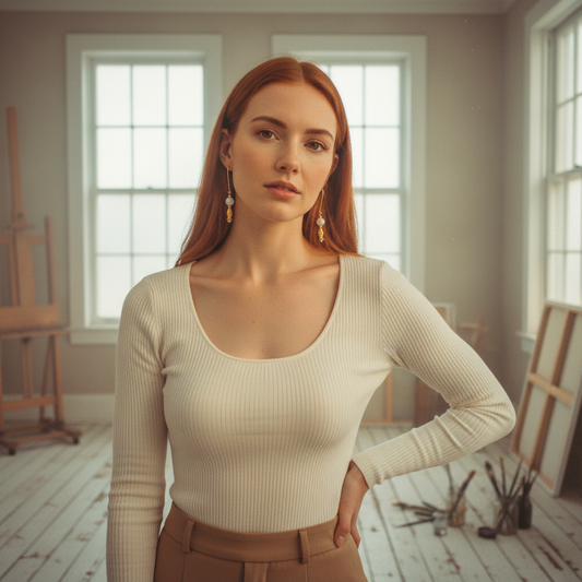 AI Editorial - Fish And Bead Charm Dangle Earrings