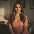 AI Editorial - Layered Metallic Flowers And Pearl Dangle Earrings