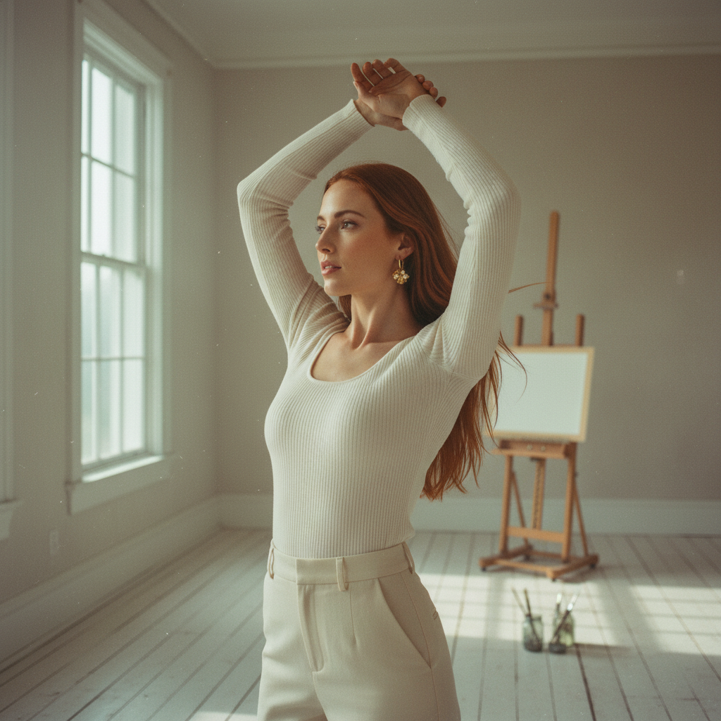 AI Editorial - Pearls And Petals Drop Hoop Earrings