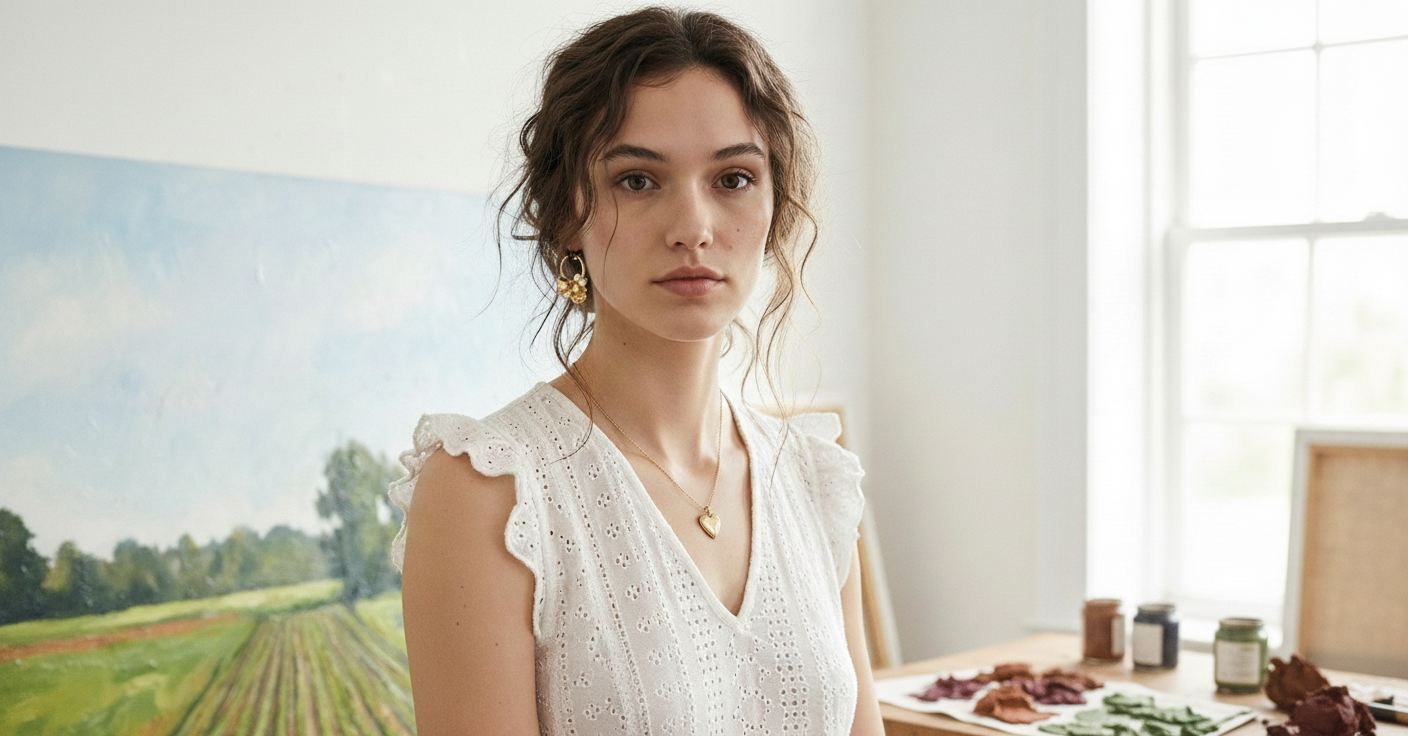 AI Editorial - Pearls And Petals Drop Hoop Earrings