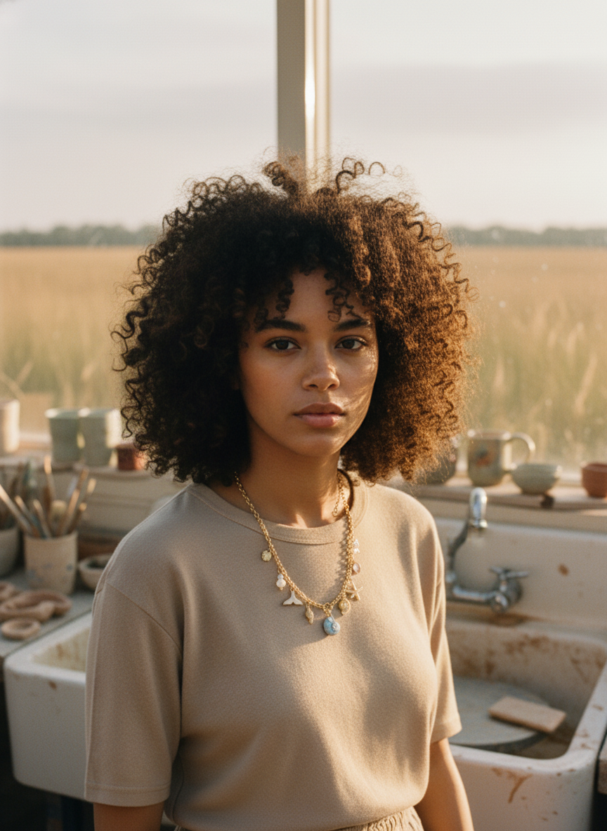 AI Editorial - Mixed Sea Life And Pearl Charms Chain Necklace