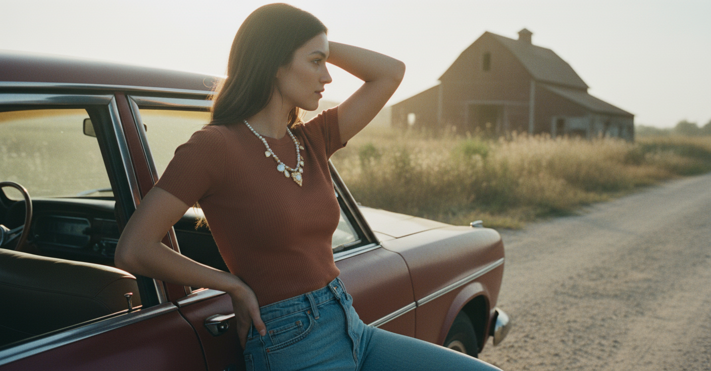 AI Editorial - Mixed Heart Charms Pearl And Metallic Beaded Necklace