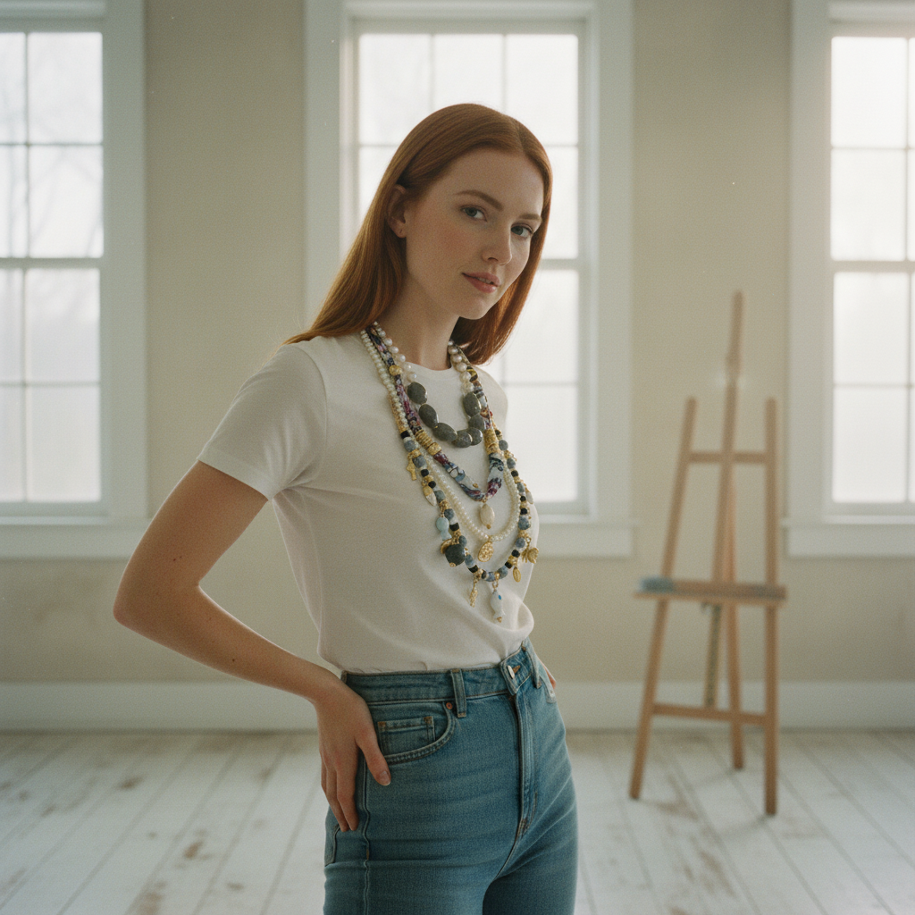 AI Editorial - Assorted Sealife Charms Layered Necklace