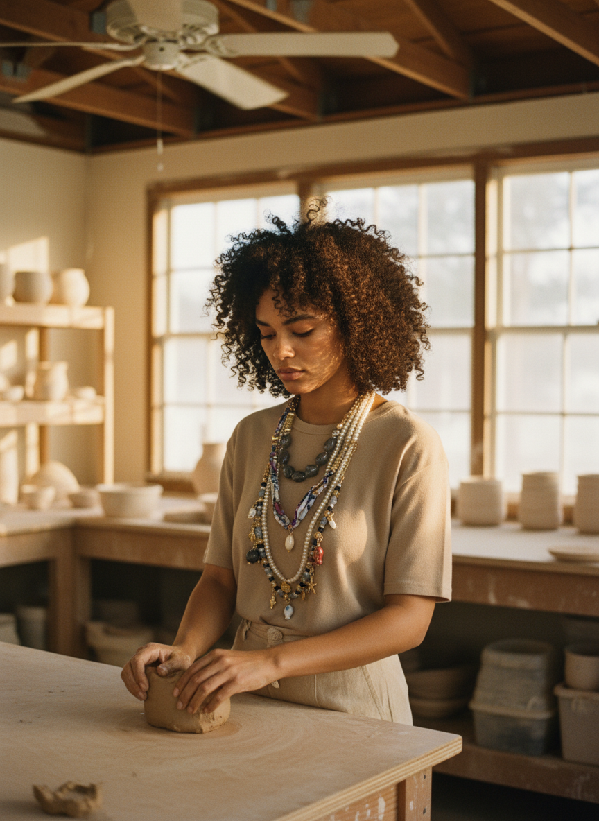 AI Editorial - Assorted Sealife Charms Layered Necklace