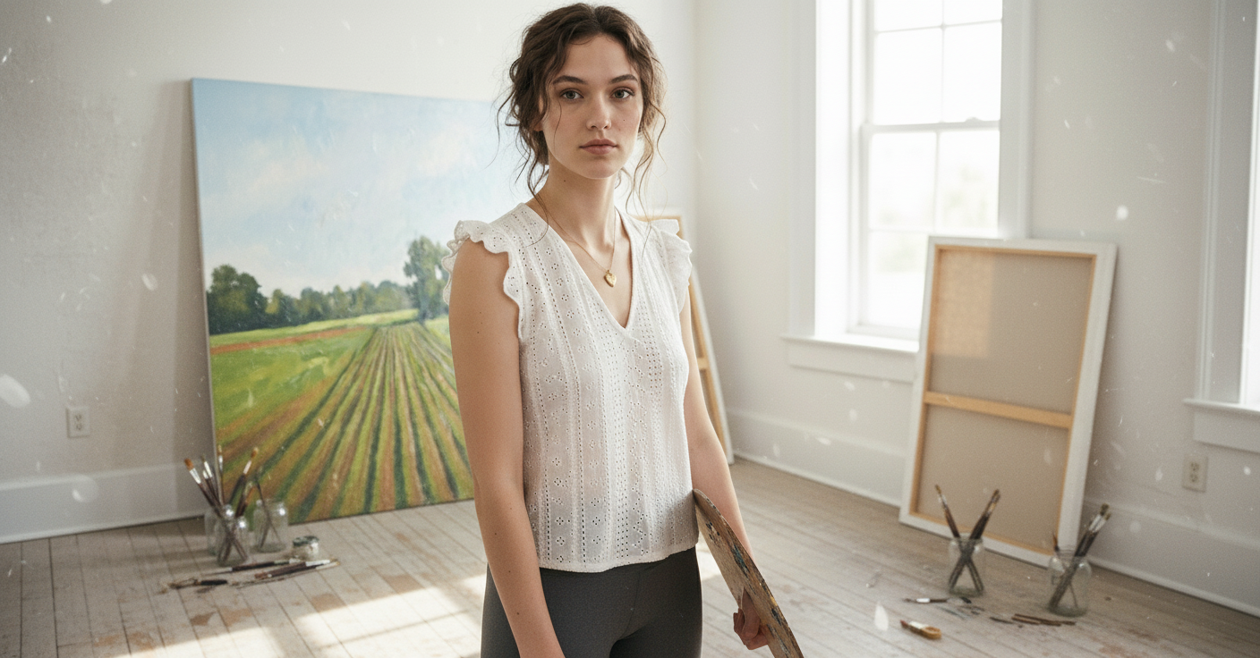 AI Editorial - Stainless Steel Heart Pendant Herringbone Chain Necklace