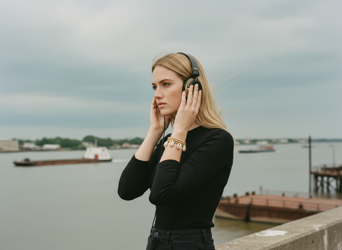 AI Editorial - Gold Dipped Beads Puka Shell Charms Bracelet