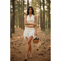 AI Editorial - Mid Rise Lace Mini Skort