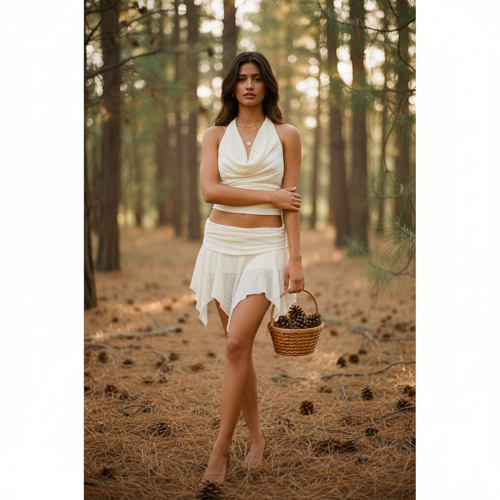 AI Editorial - Mid Rise Lace Mini Skort
