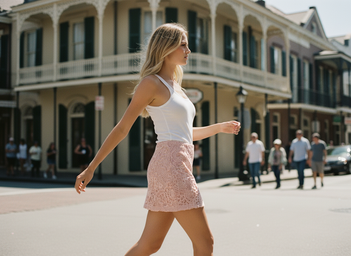AI Editorial - Low Waist Lace Mini Skirt