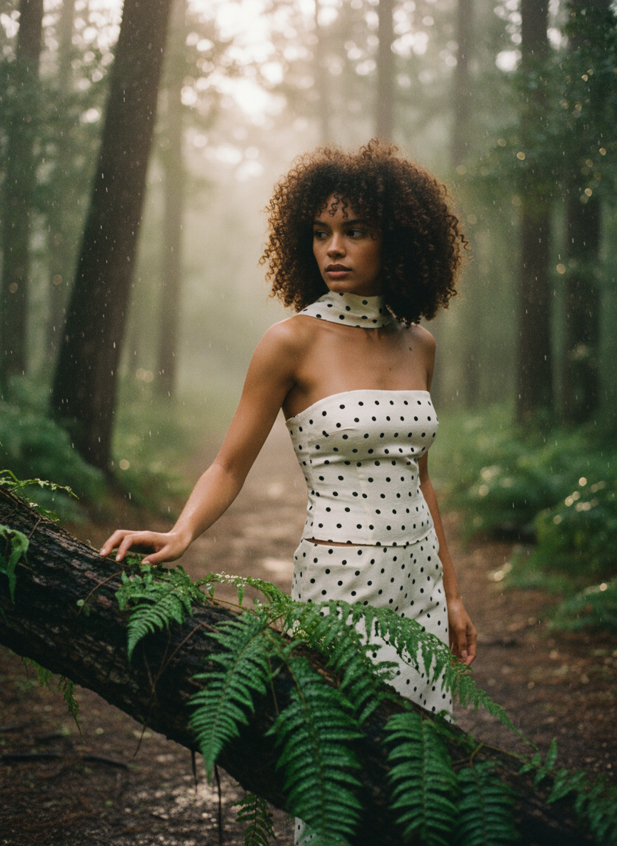 AI Editorial - Polka Dot Top