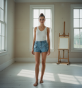 AI Editorial - Denim Low Rise Pocket Micro Shorts