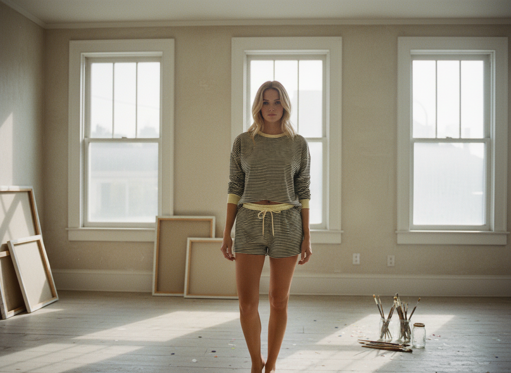 AI Editorial - Mid Rise Stripe Shorts