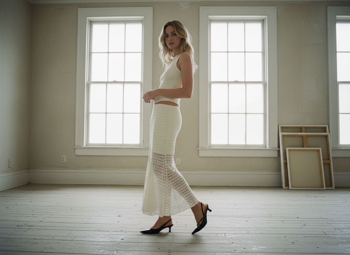 AI Editorial - Mid Rise Midi Skirt