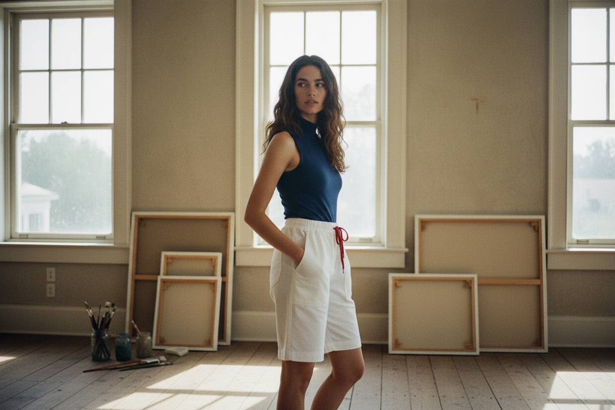 AI Editorial - Elan Short Sleeve Button Down Top