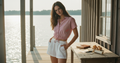 AI Editorial - Elan Short Sleeve Button Down Top