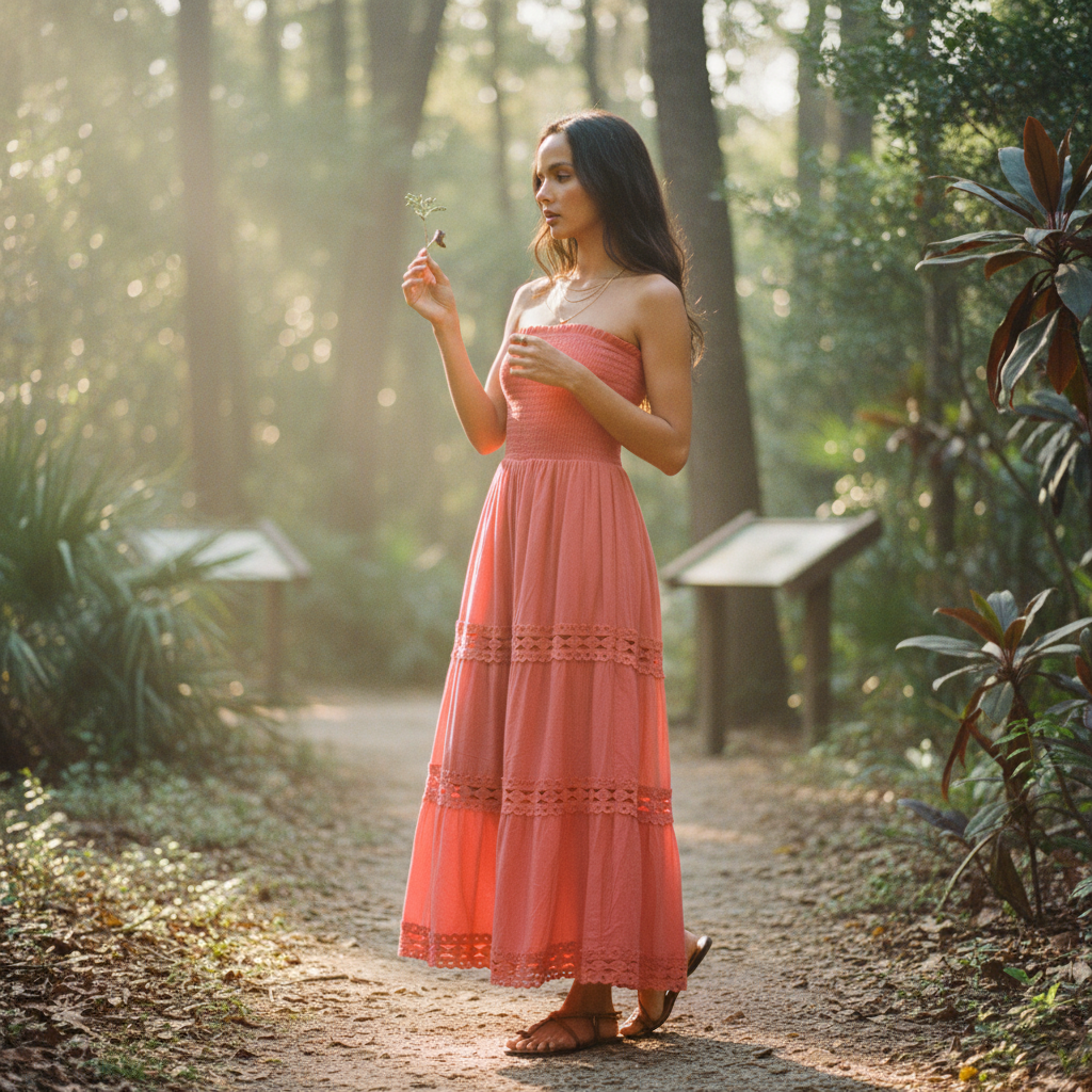 AI Editorial - Elan Strapless Tiered Dress