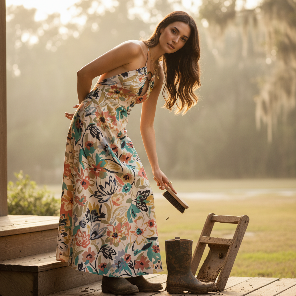 AI Editorial - Elan Halter Maxi Dress