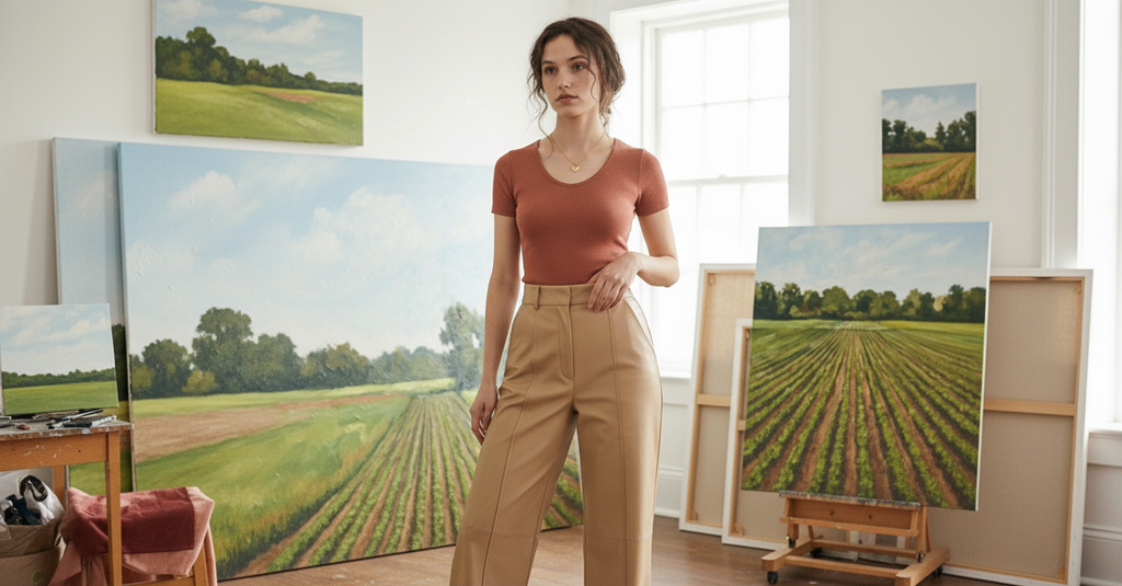 AI Editorial - Elan Flair Pants