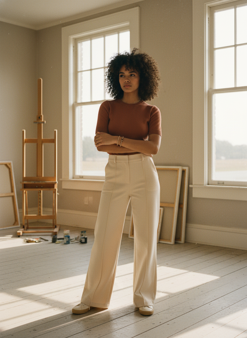 AI Editorial - Elan Flair Pants
