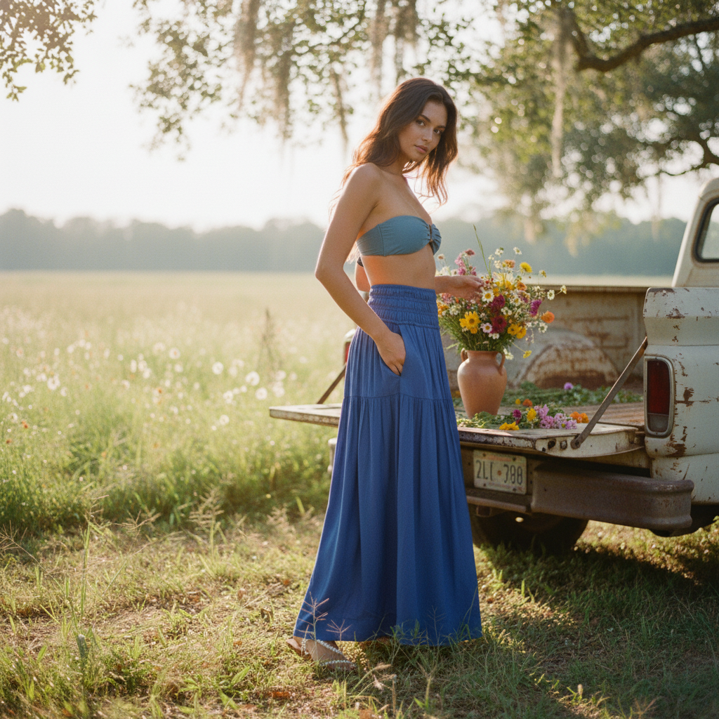 AI Editorial - Elan Smocked Maxi Skirt