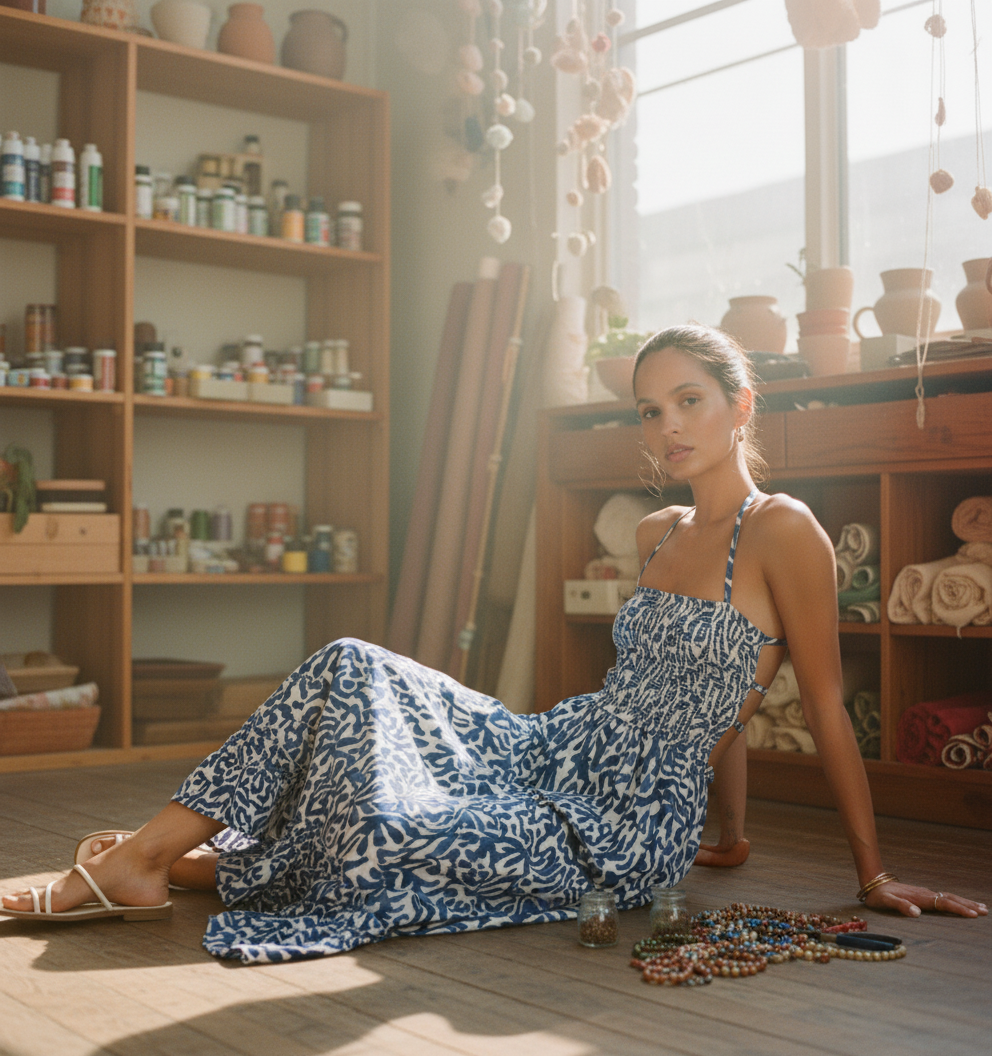 AI Editorial - Elan Maxi Dress
