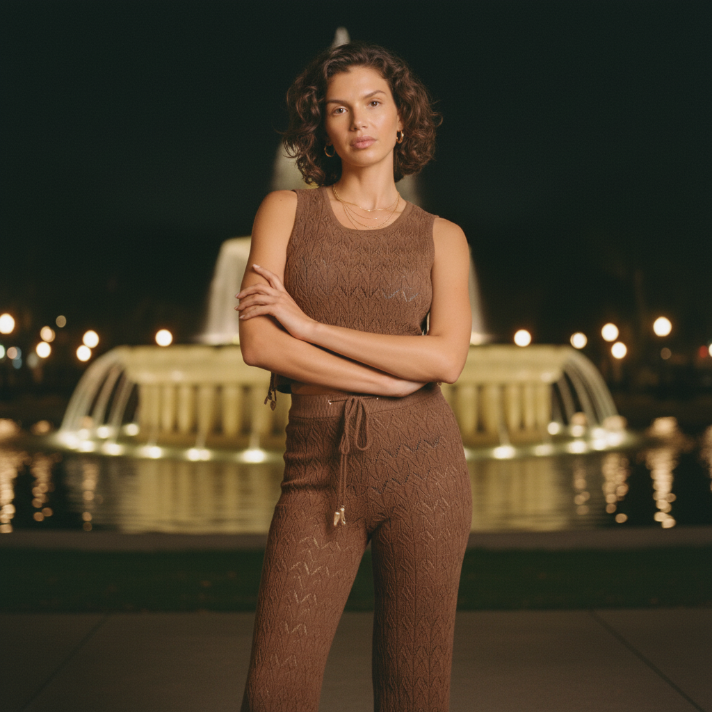 AI Editorial - Elan Knit Top with Tie Detailing