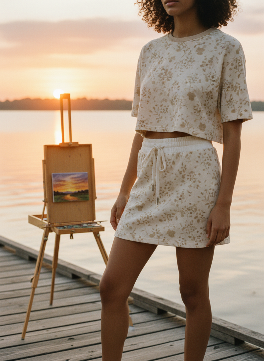 AI Editorial - Textured Mini Skirt