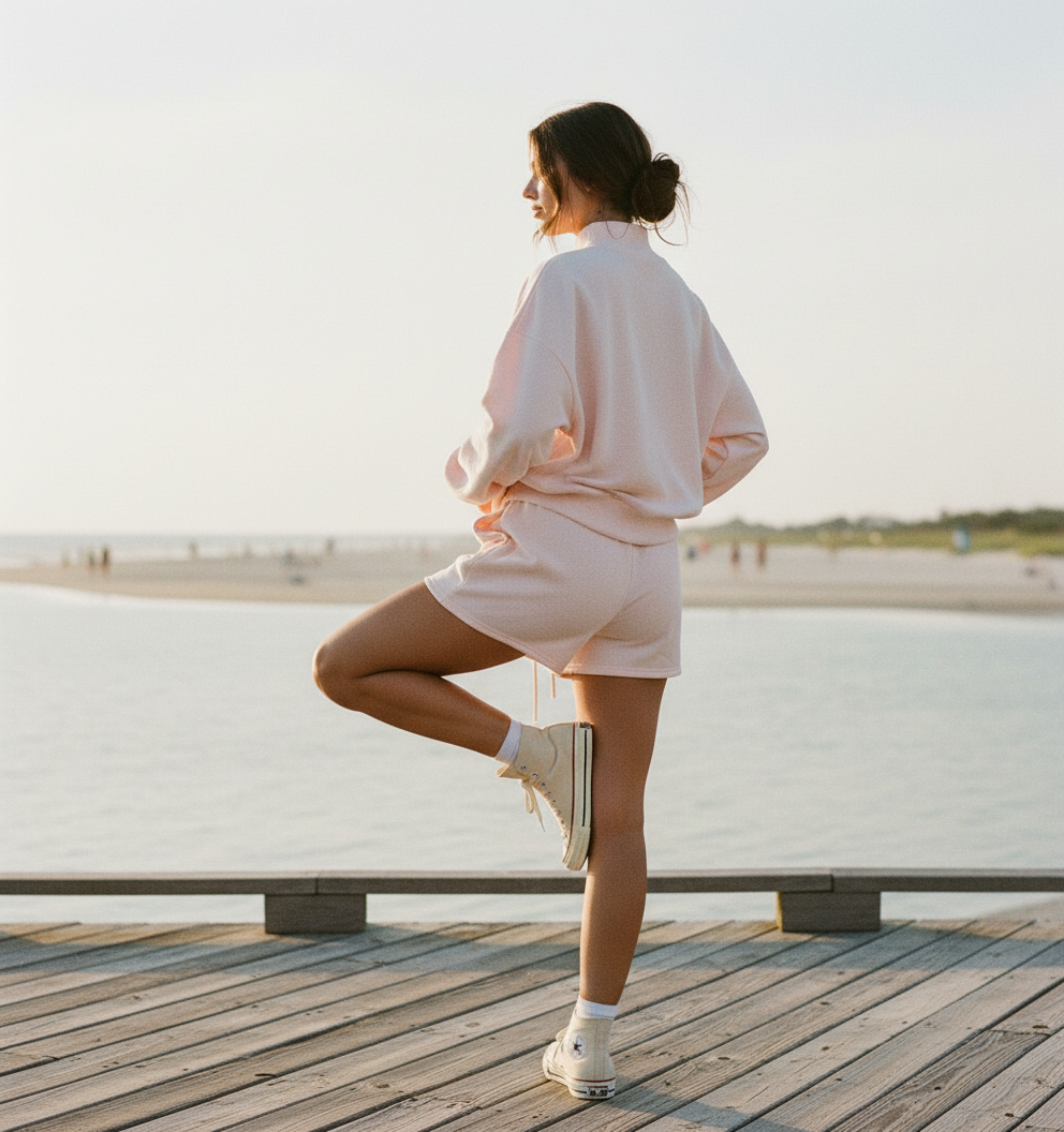 AI Editorial - Mock Neckline Oversized Sweatshirt