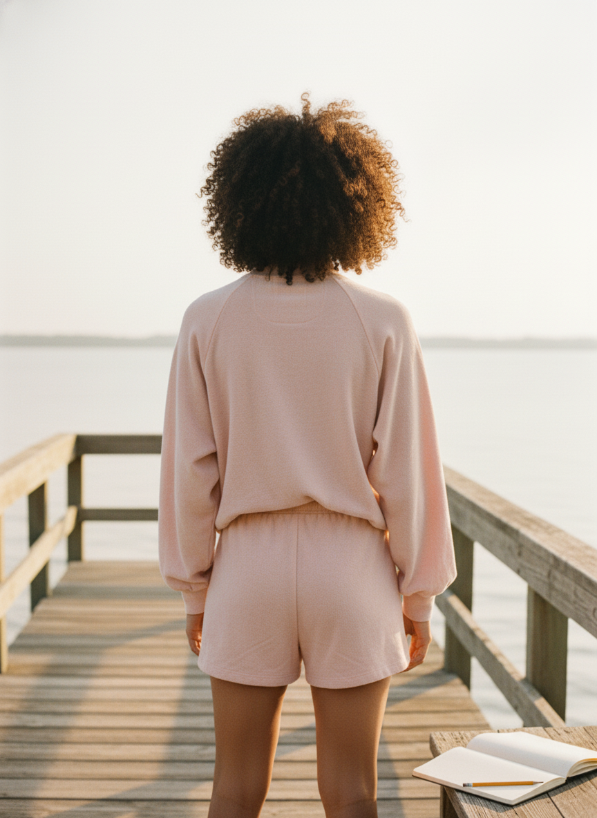 AI Editorial - Mock Neckline Oversized Sweatshirt