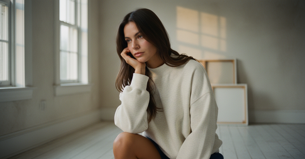 AI Editorial - Mock Neck Sweater