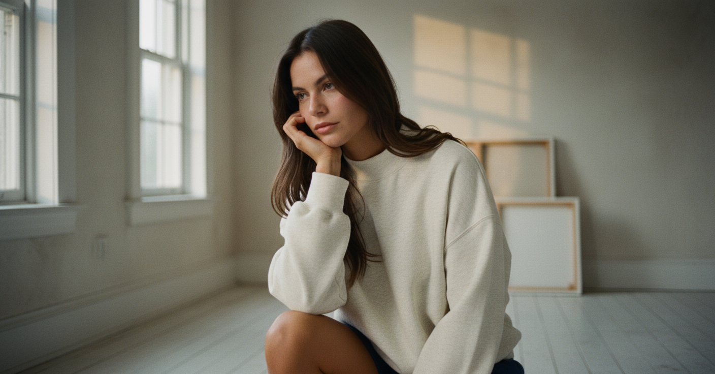 AI Editorial - Mock Neck Sweater