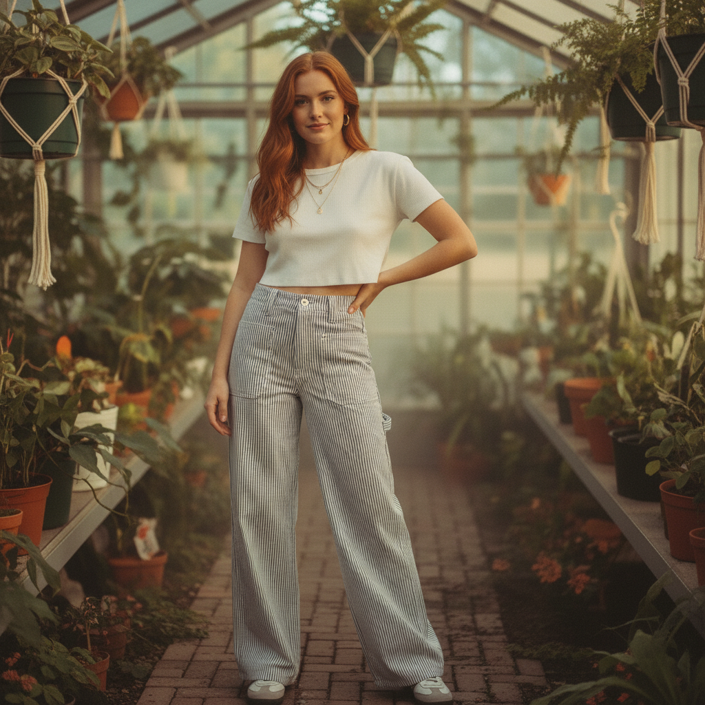 AI Editorial - Kylie Pinstripe Pants
