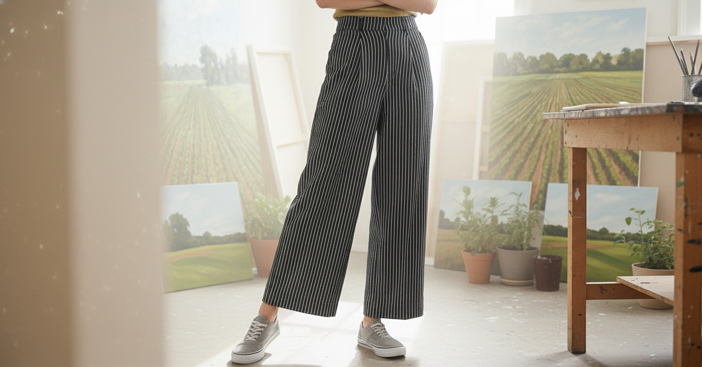 AI Editorial - Kylie Pinstripe Pants