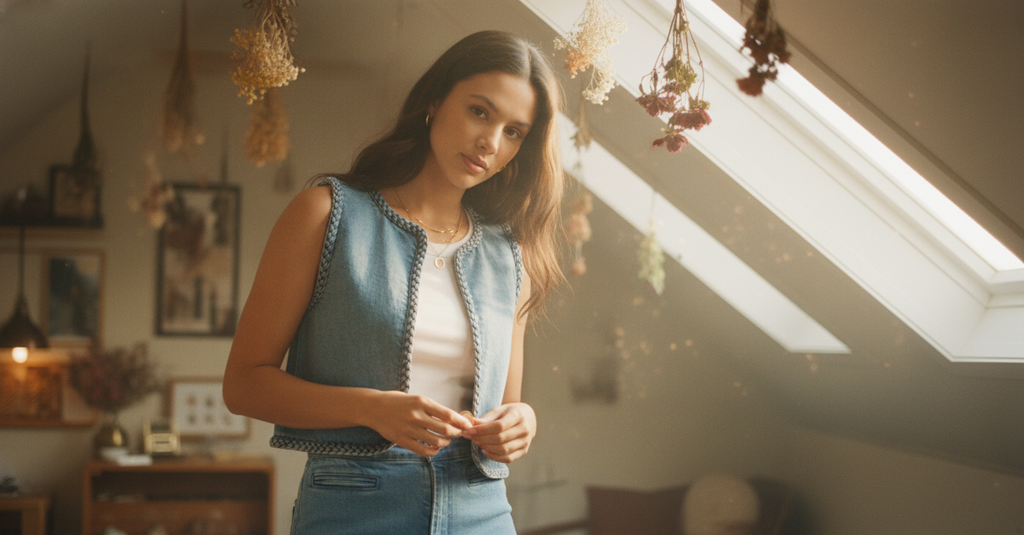 AI Editorial - Dear John Abby Denim Vest