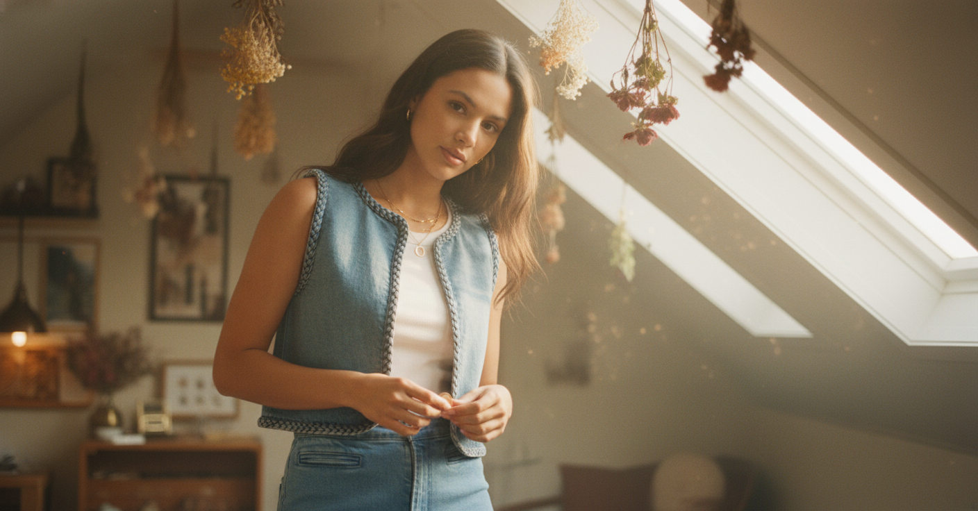 AI Editorial - Dear John Abby Denim Vest