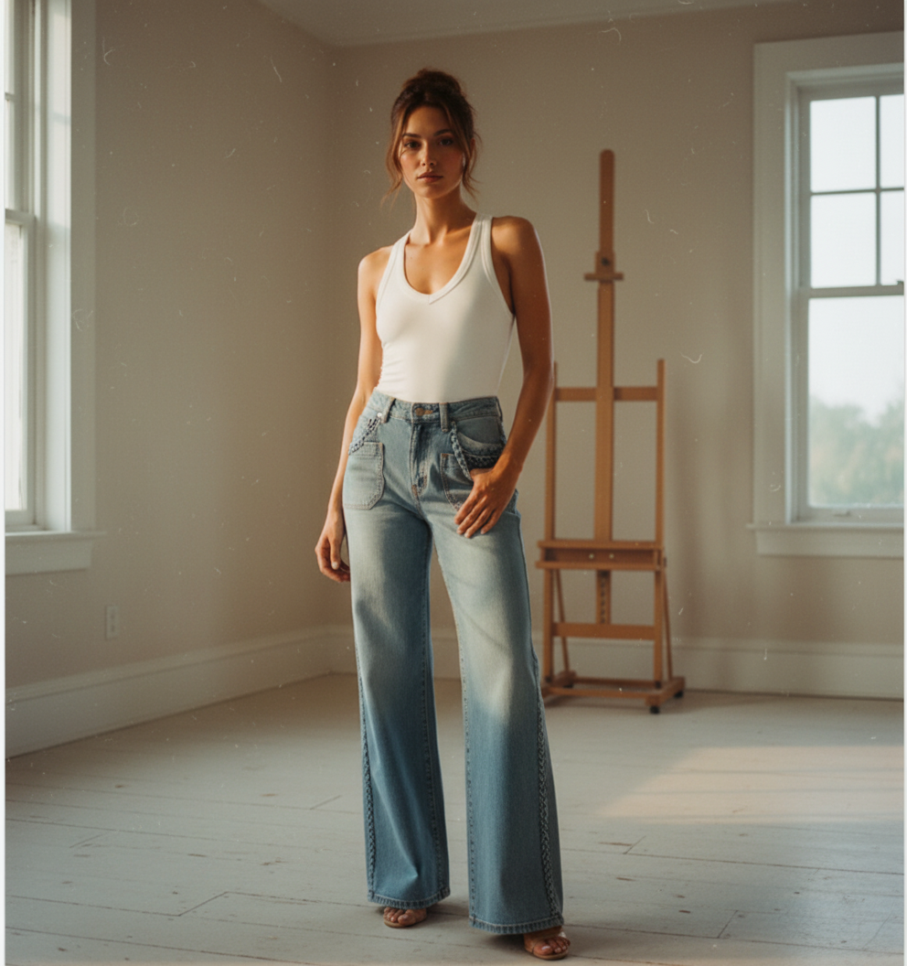 AI Editorial - Dear John Abby Denim Vest