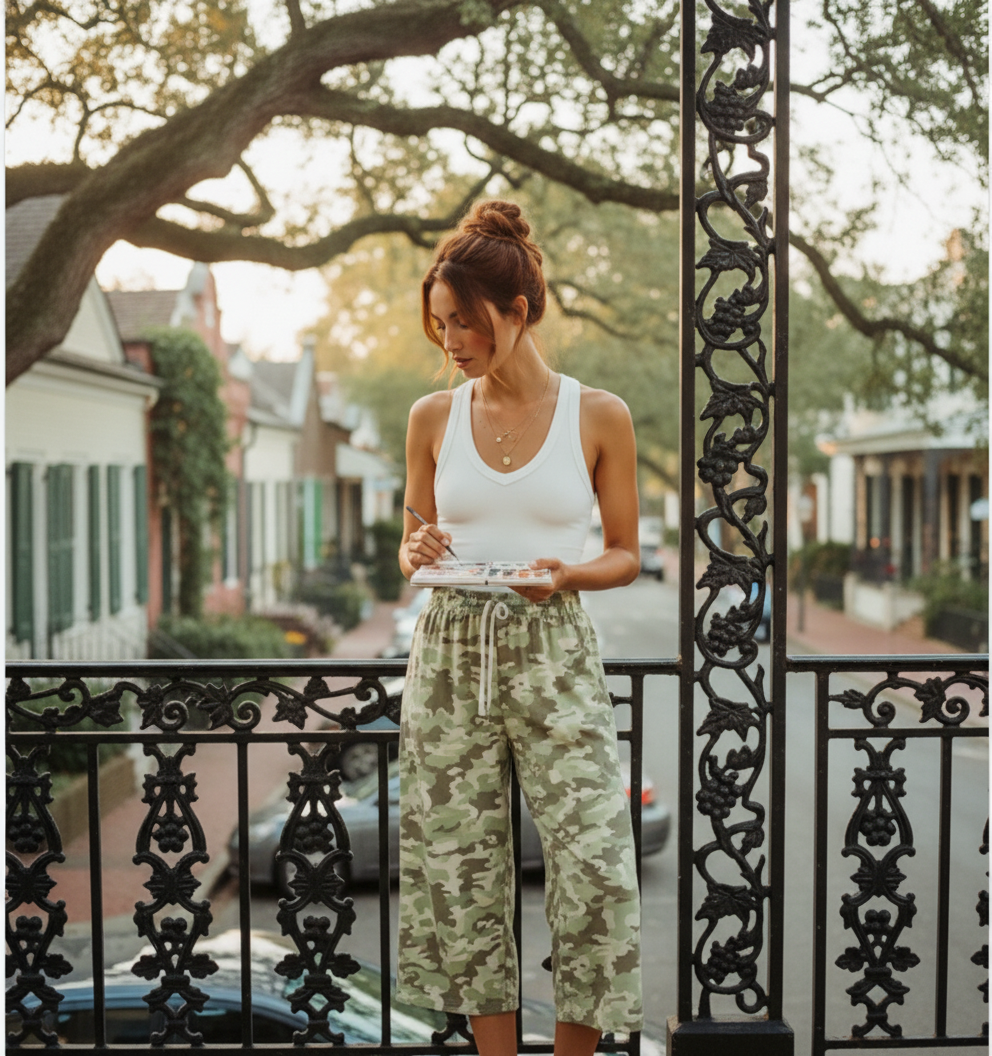 AI Editorial - Dear John Camo Lasso Jeans
